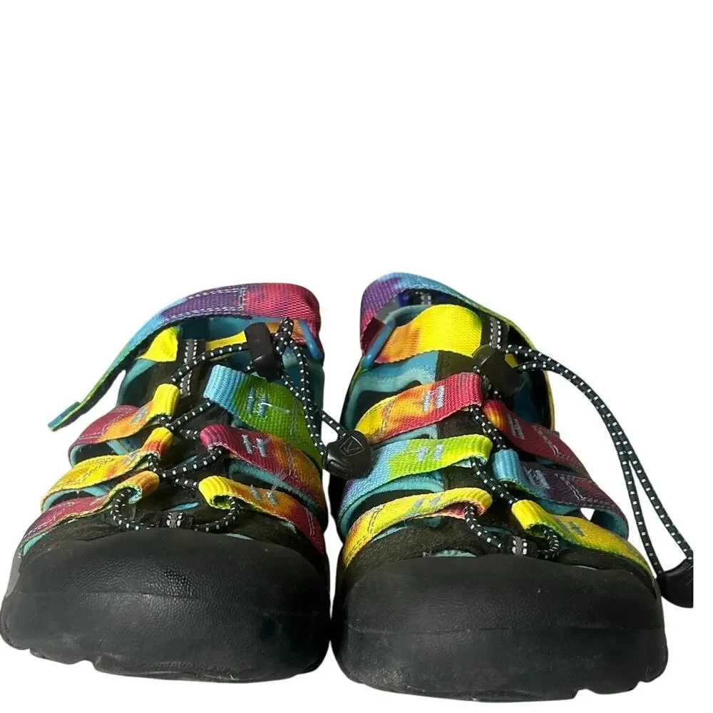 Keen Newport H2 US size 6 Unisex sandals colorful tie-dye straps and rubber toe